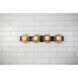 Soleil 4 Light 32 inch WZC+Gold Bath Light Wall Light in Weather Zinc and Gold Leaf with Antique